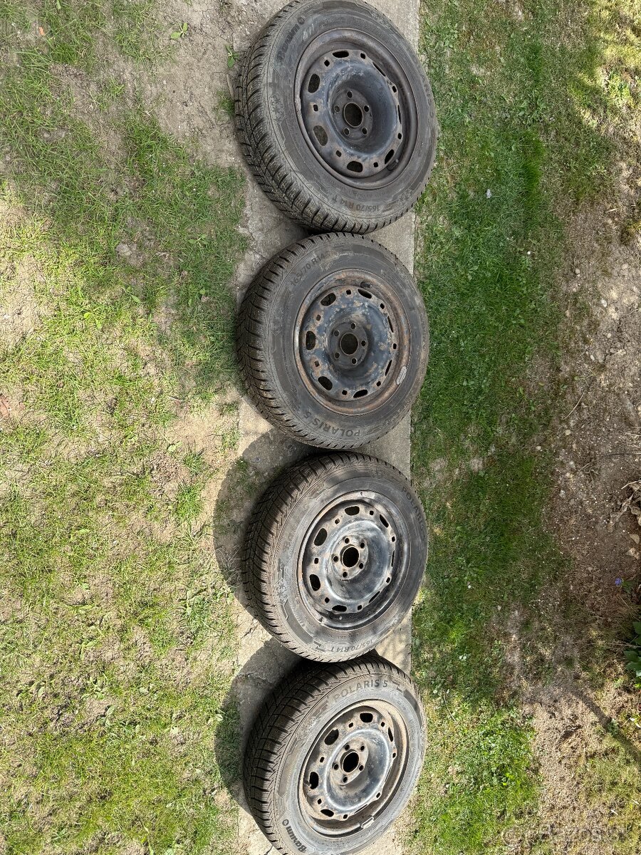Zimne pneu Barum 165/70 r14 na plechoch 5x100 r14