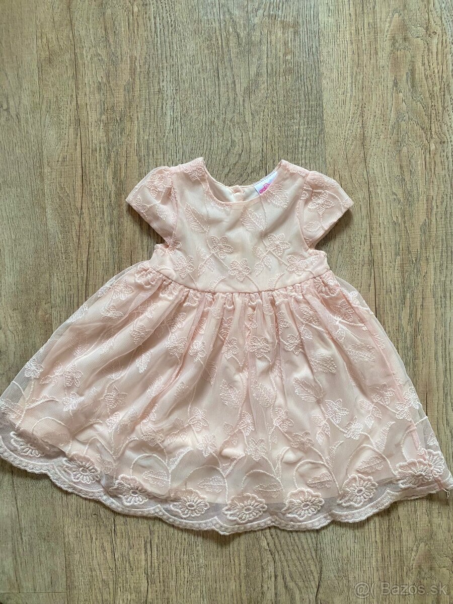 Marhuľové šaty s kvetinovým vzorom veľ. 86