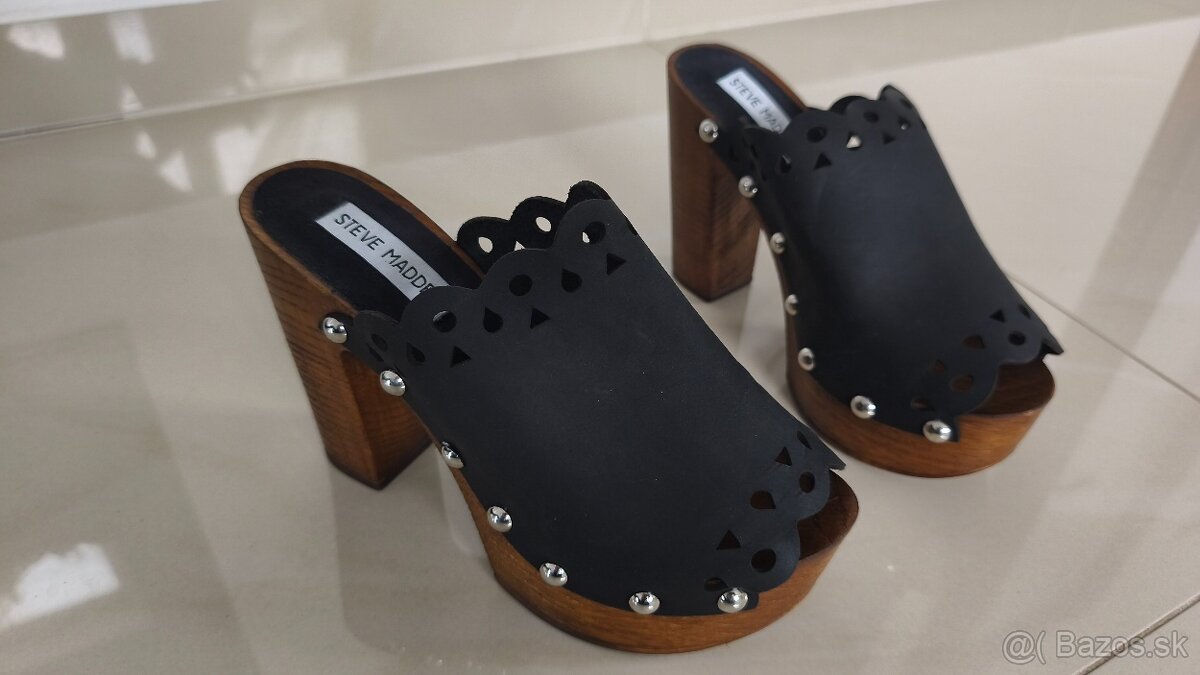 Kožené dreváky čierne, Steve Madden, veľkosť 3