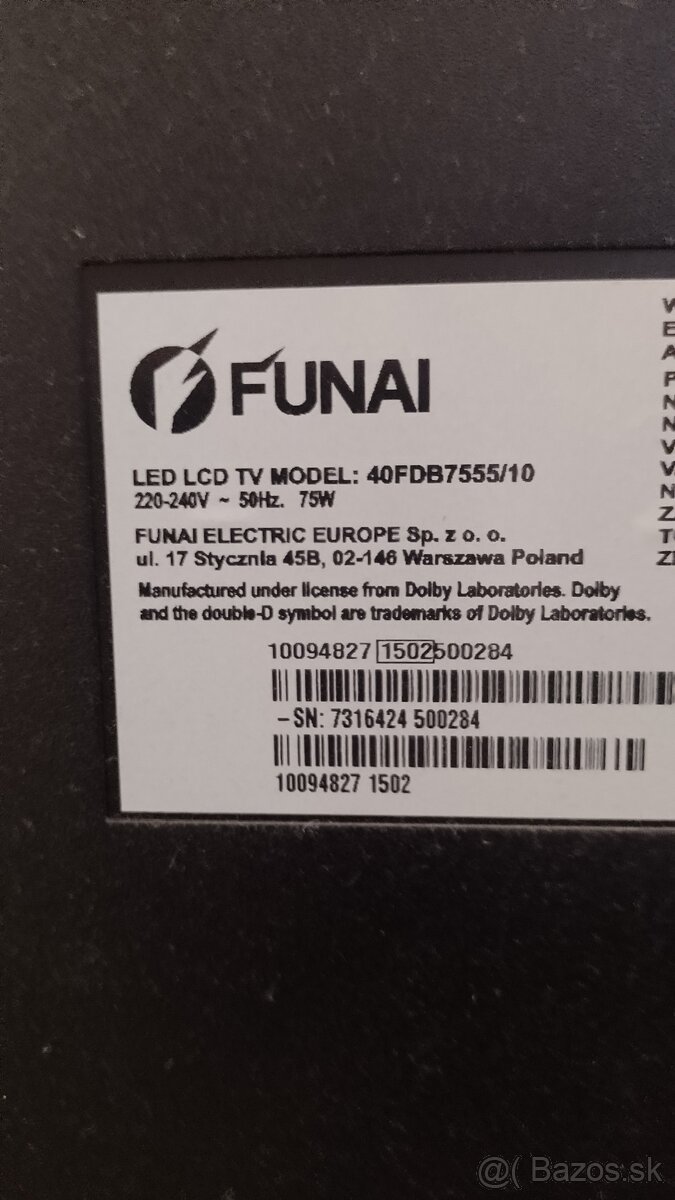 Televizor FUNAI 40FDB7555/10