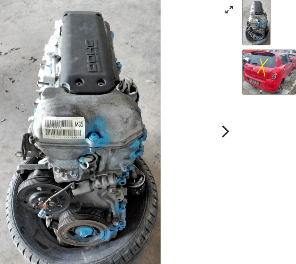 MOTOR M15A Suzuki Swift 1.5 2008 DVERE, ZADNÝ NÁRAZNÍK, ZADN