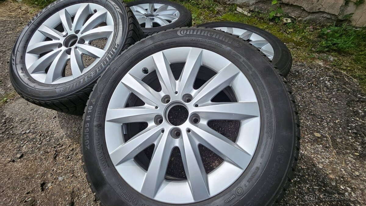 Zimní ALU kola Mercedes 5x112 + Continental 205