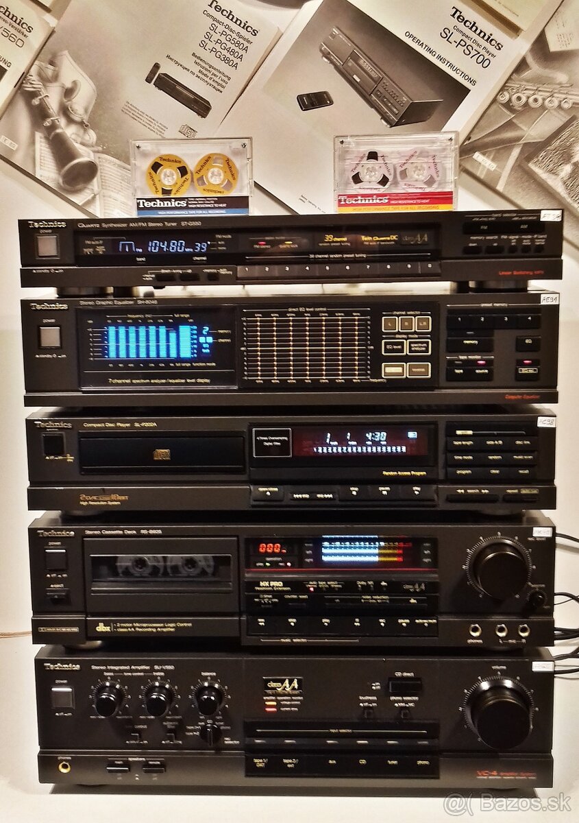 Zostava TECHNICS tuner, equalizer, CD, deck, zosilnovac= A04