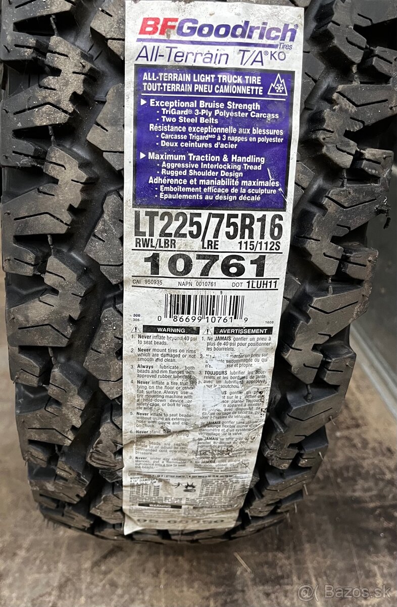 pneu BFGoodrich LT225/75 r16