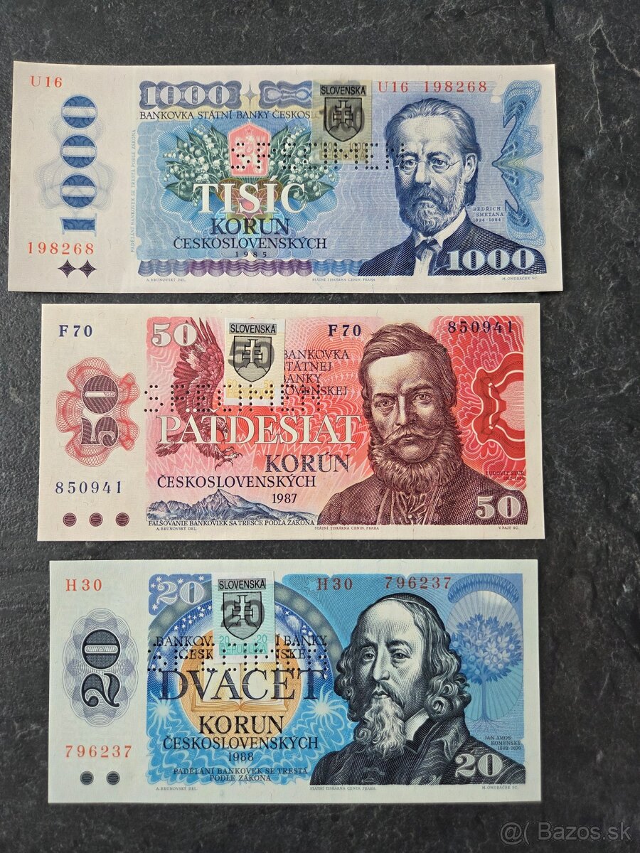 Bankovky v stave N (UNC)