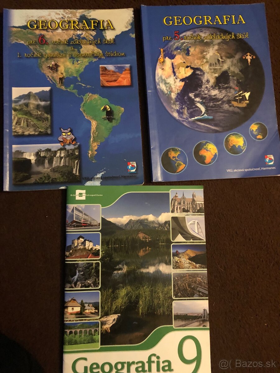 Učebnice a zošity z Geo a Ruj
