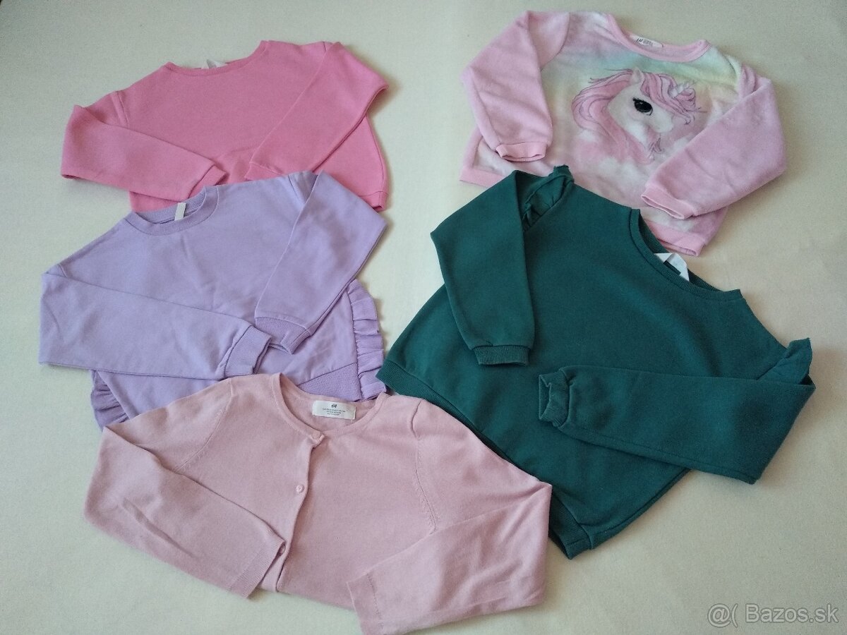 Dievčenské H&M mikiny veľkosť 122/128