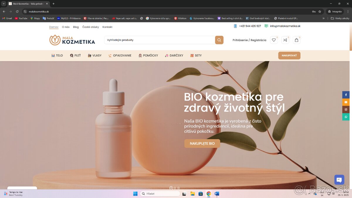 predam eshop zameraný na kozmetiku