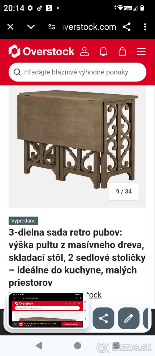 Jedálenský set. do menších priestorov