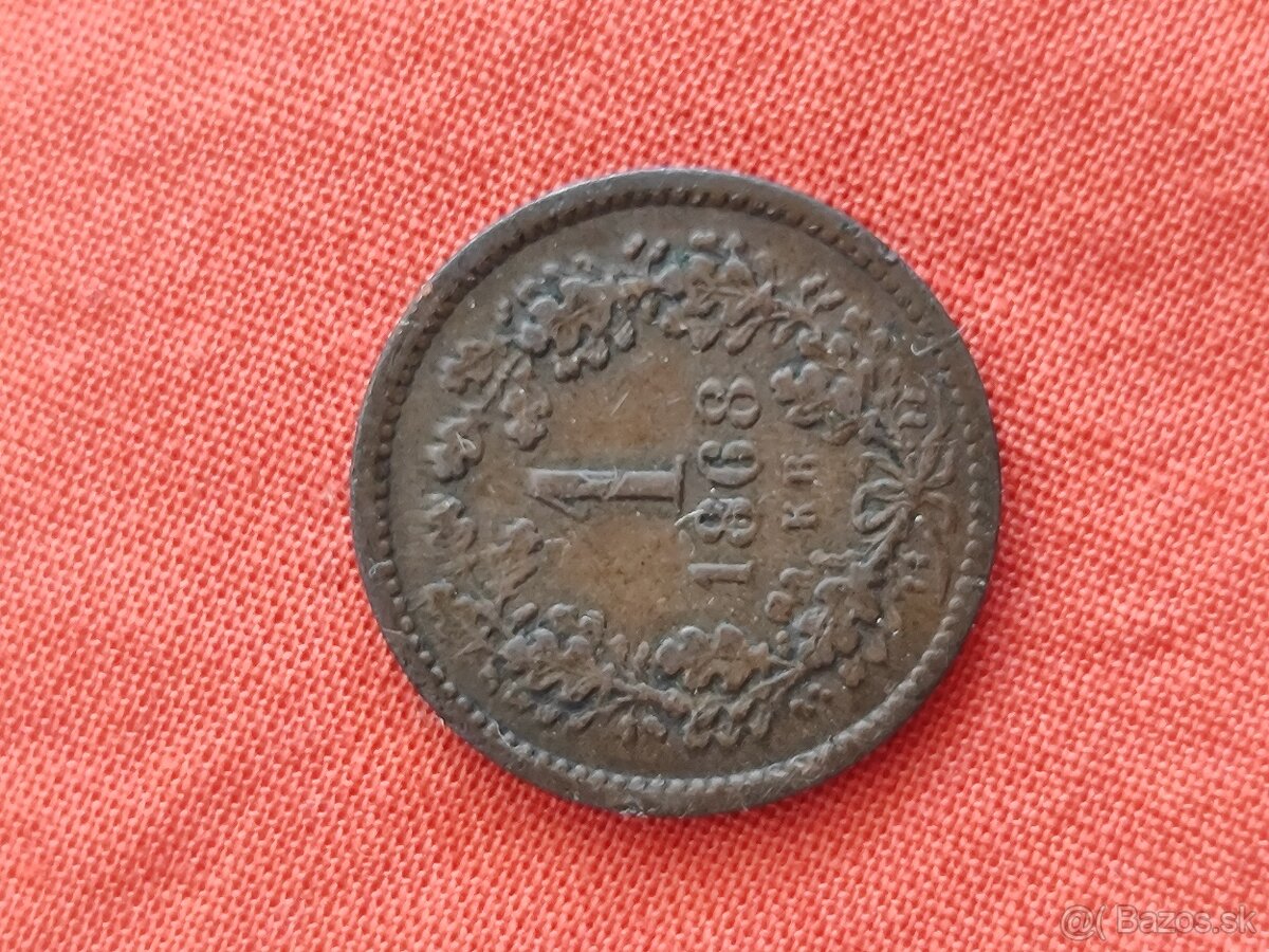 1 grajciar 1868 FJ Maďarsko
