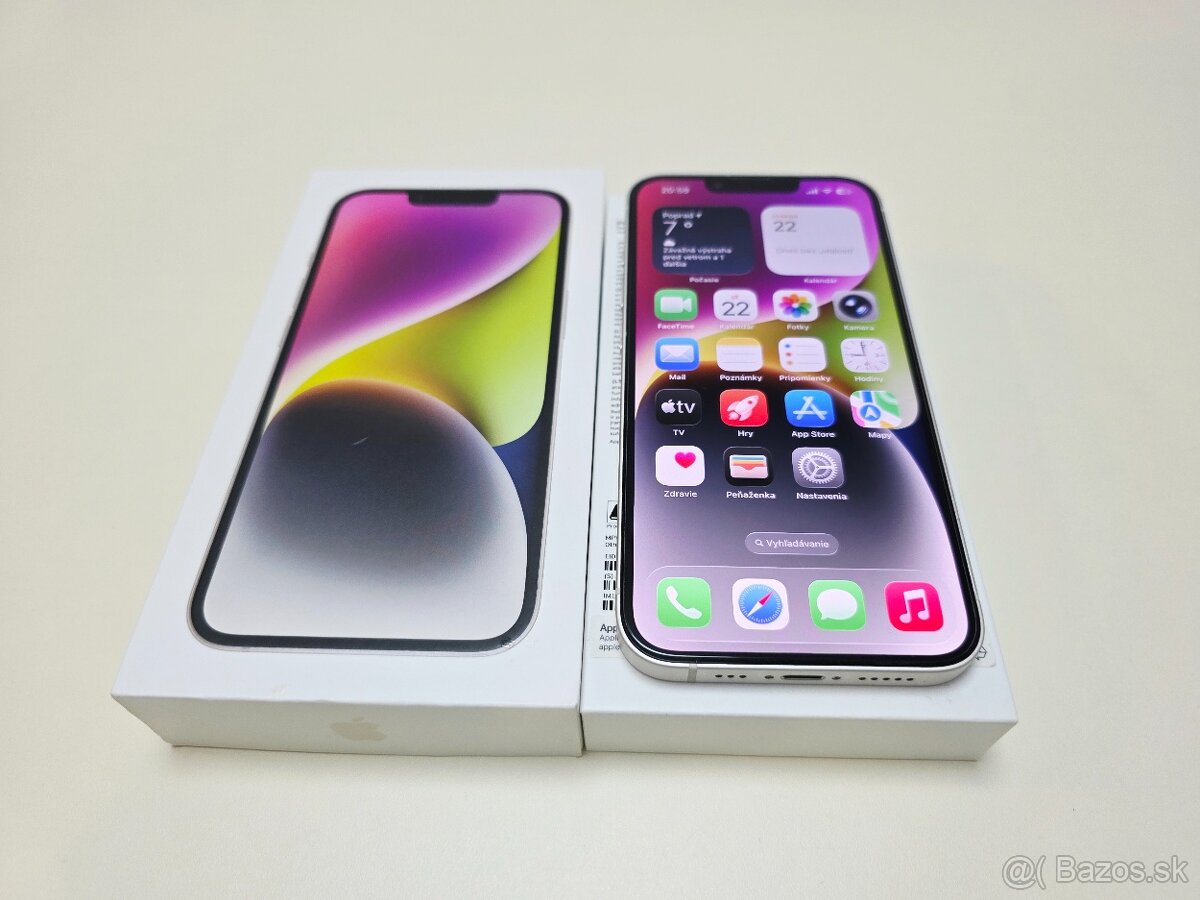 APPLE IPHONE 14 256GB,ZDRAVIE BATERKY 100%