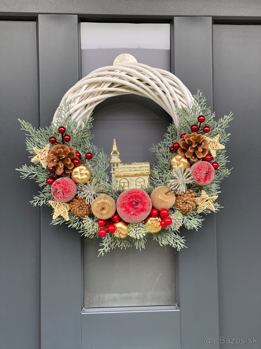 Vianočný veniec 35cm na dvere , Vianoce dekoracia