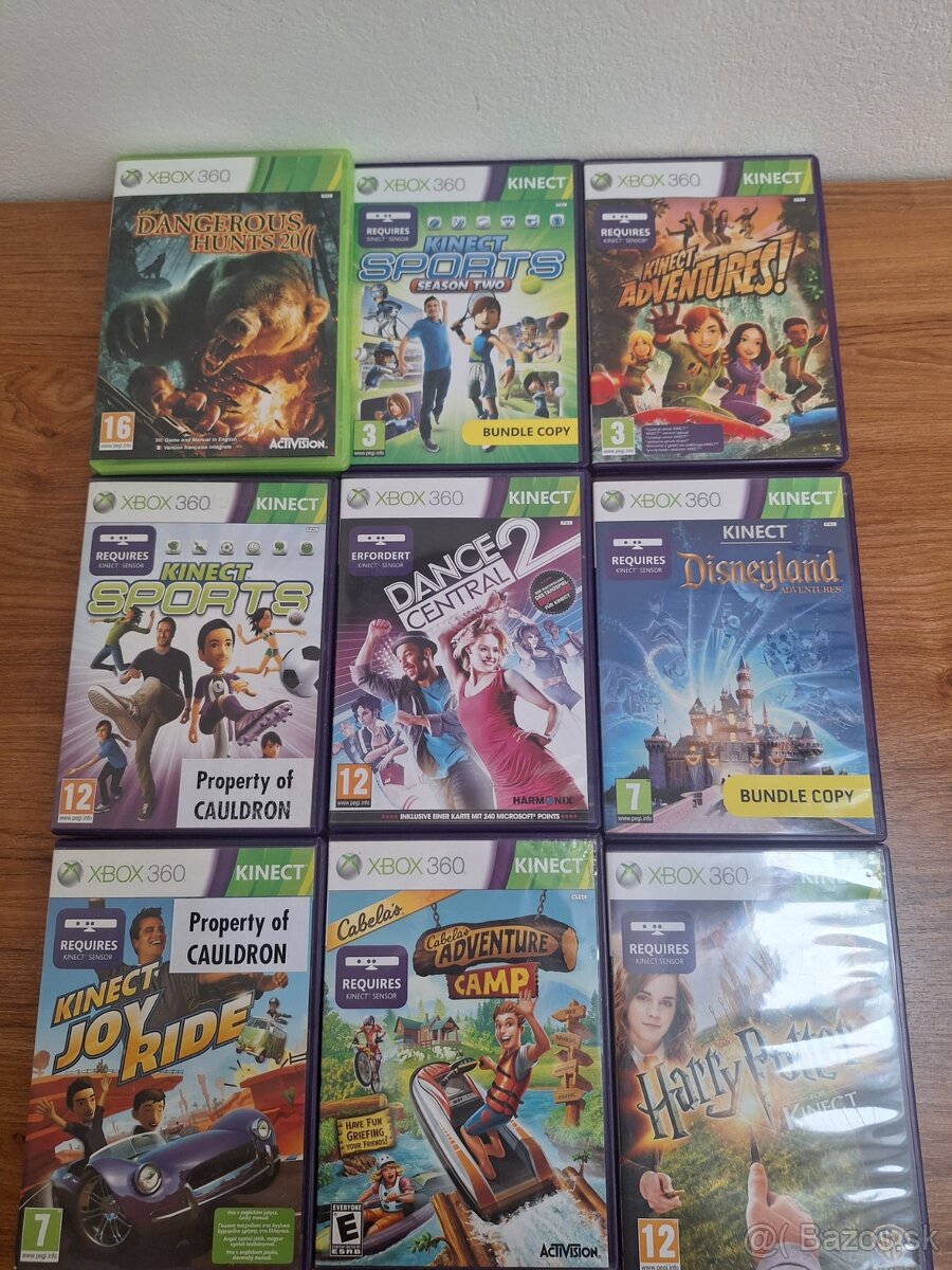 Predám hry na Xbox 360 + Kinect hry