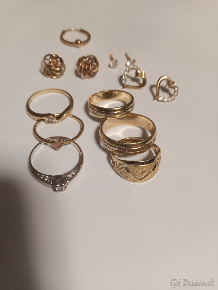 zlaté náušnice Prstene 16 17 19 20mm