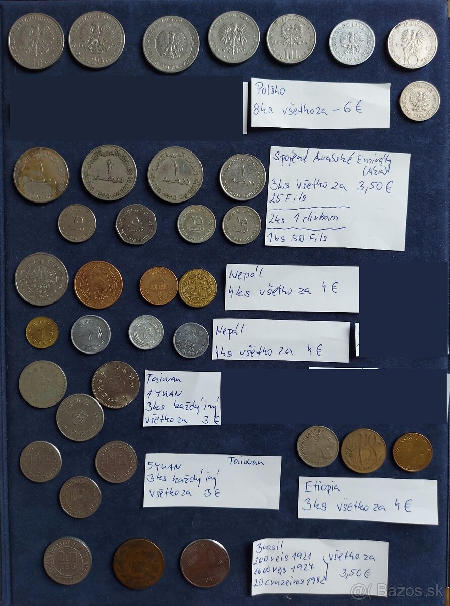 Zbierka mincí - svet