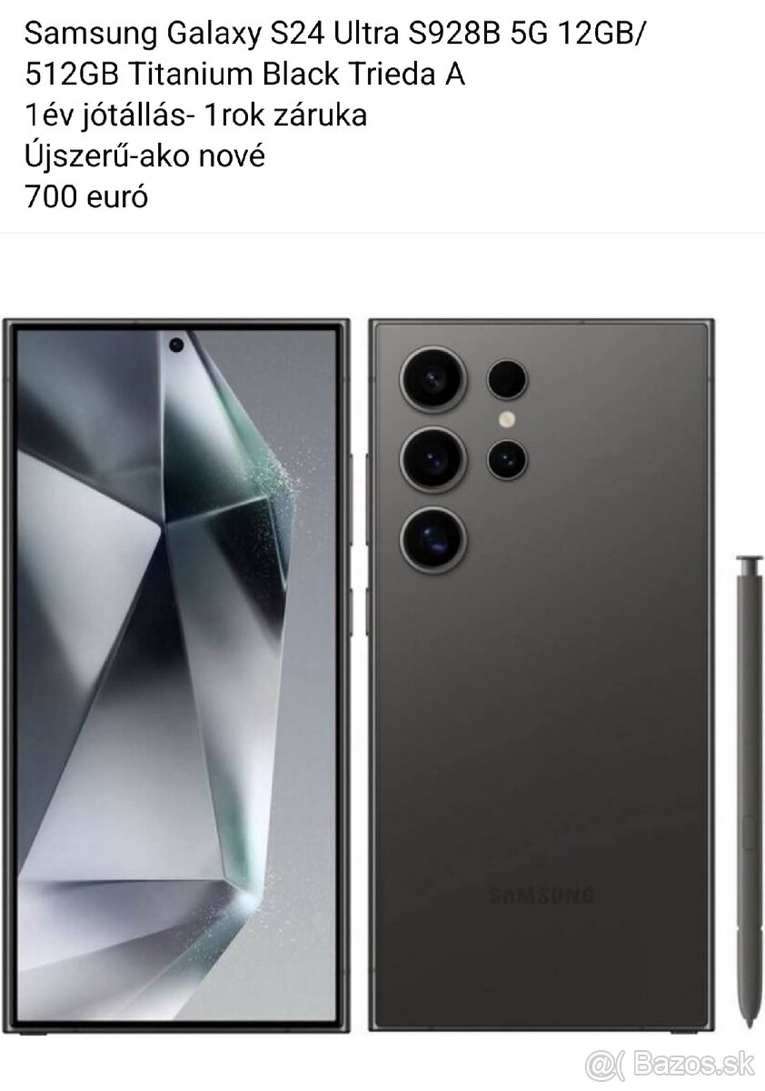 Samsung s24 ultra 1 rok záruka ako novy len osobný odber