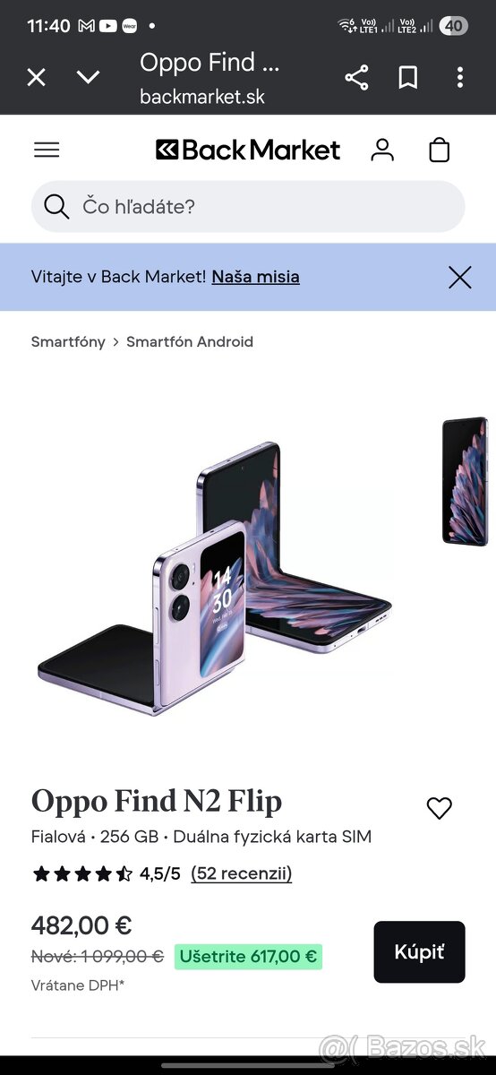 Vymením OPPO find N2 flip Black