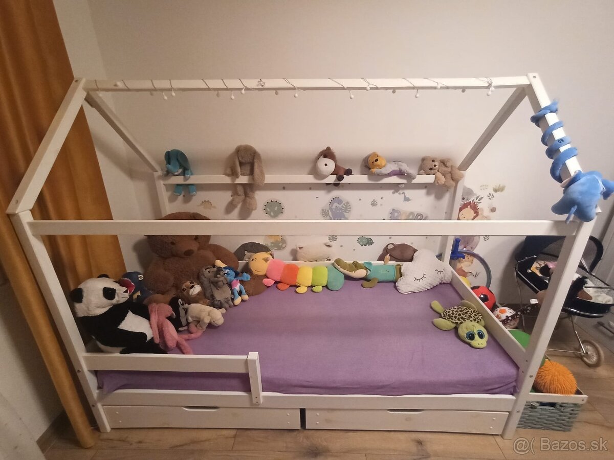 Detská domčeková posteľ 90x200 cm