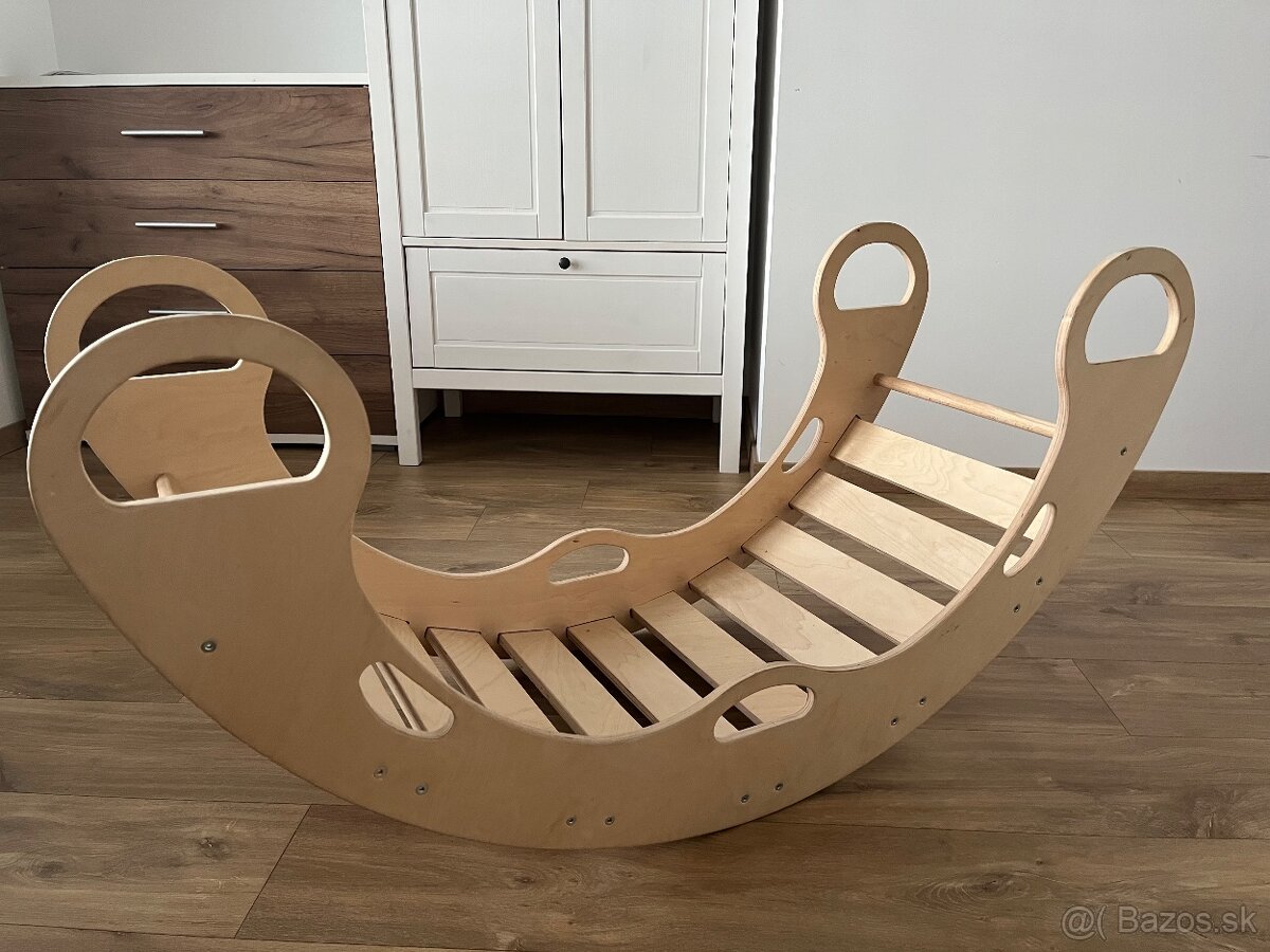 Drevená montessori hojdačka - prírodná