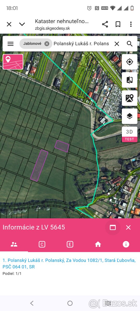 Investičný pozemok Jablonové 659 m2
