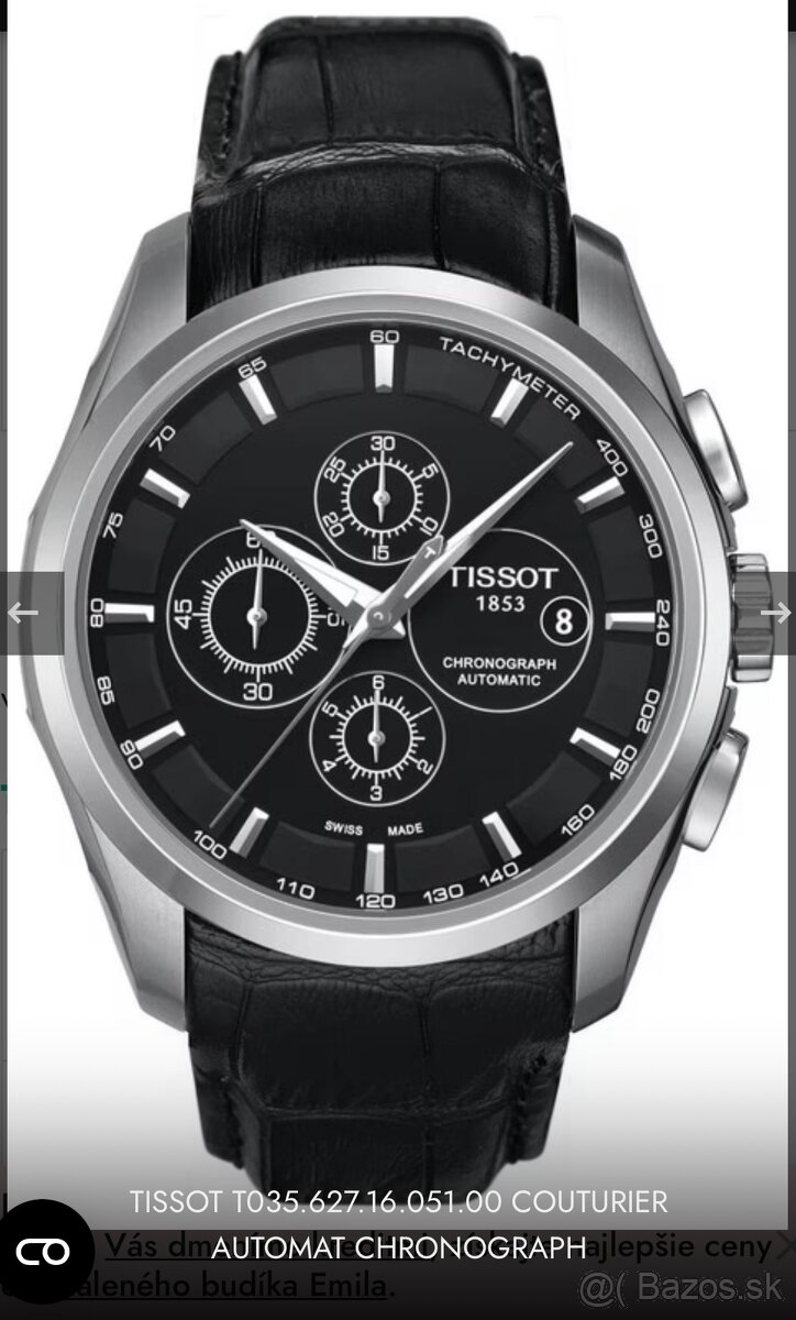 TISSOT T035.627.16.051.00 COUTURIER AUTOMAT CHRONOGRAPH