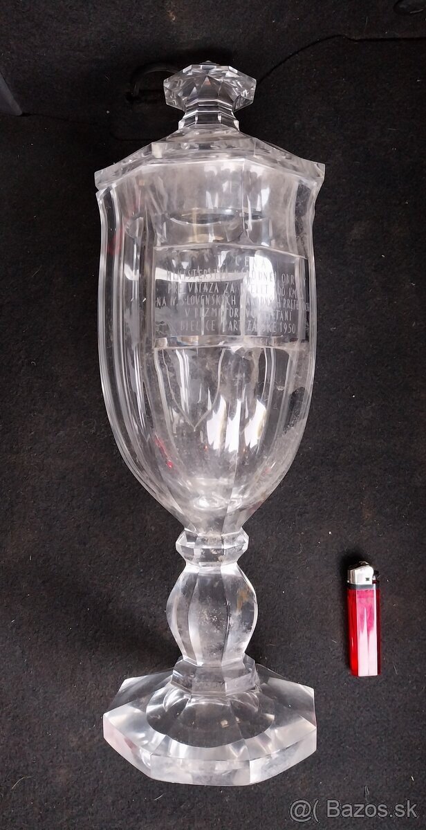 Kristalova vaza ako 1.cena z roku 1950 plachtarstvo