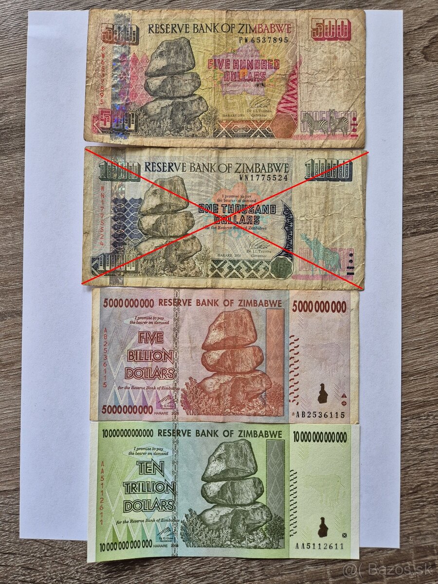 Predám bankovky Zimbawe