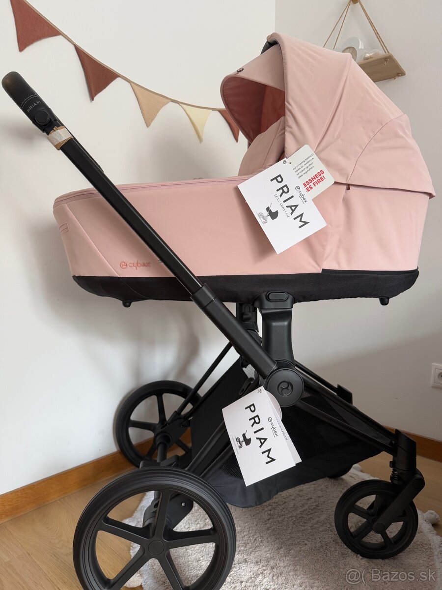 Cybex priam 4.0 matt black peach pink NOVÝ