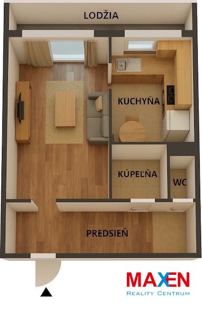 1,5 izbový byt, 42m2 + LOGGIA, JALTSKÁ, KOŠICE - DARGOVSKÝCH