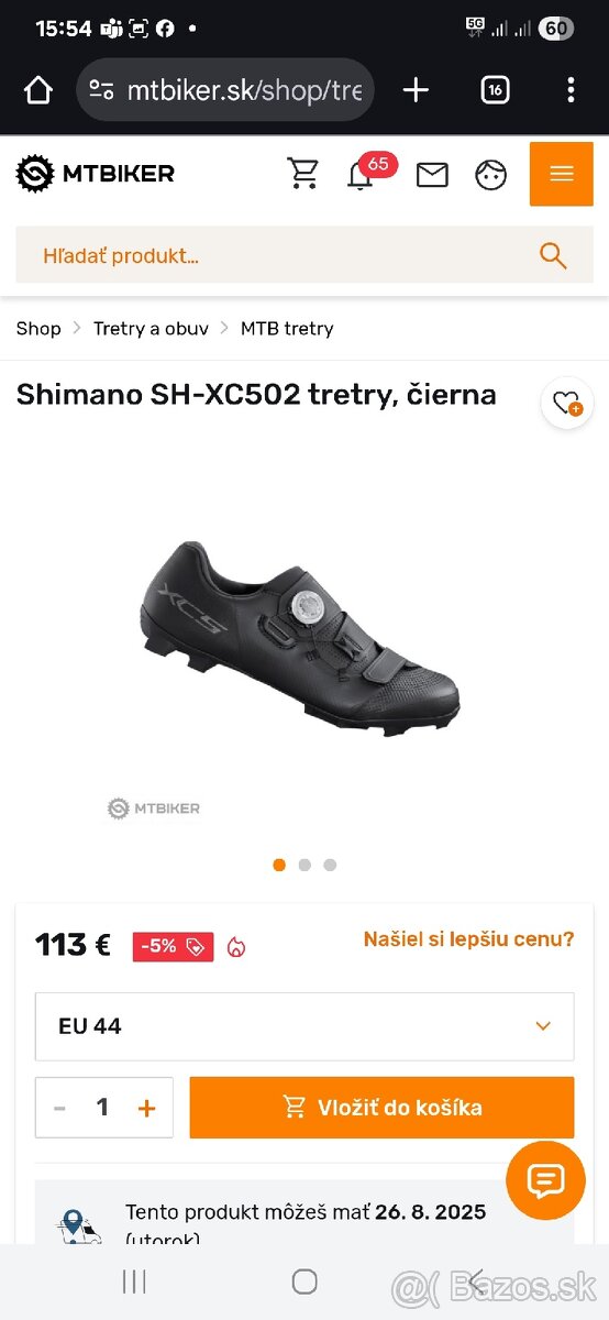 Tretry na MTB shimano vel. 46