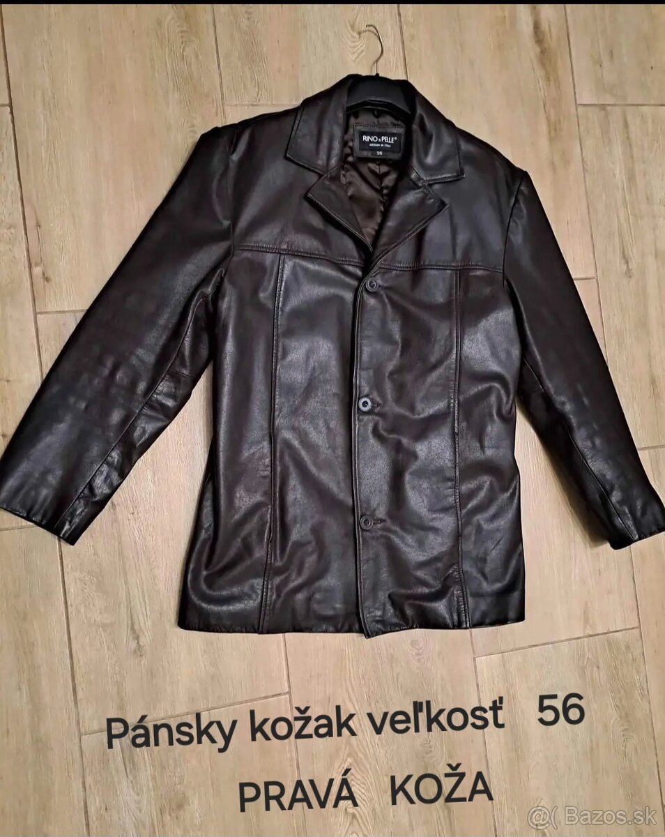 PÁNSKY KOŽÁK Z PRAVEJ KOŽE VEĽKOSŤ 56