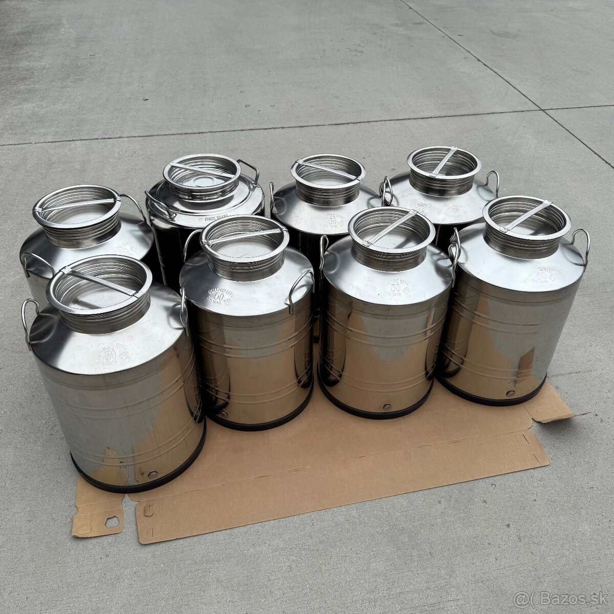 Nerezové nádrže 6ks 50 L na oleje, sirupy, víno...