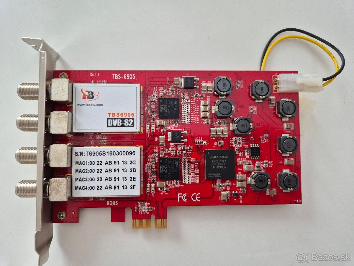 TBS6905 DVB-S2 Quad Tuner PCIe Card SAT karta