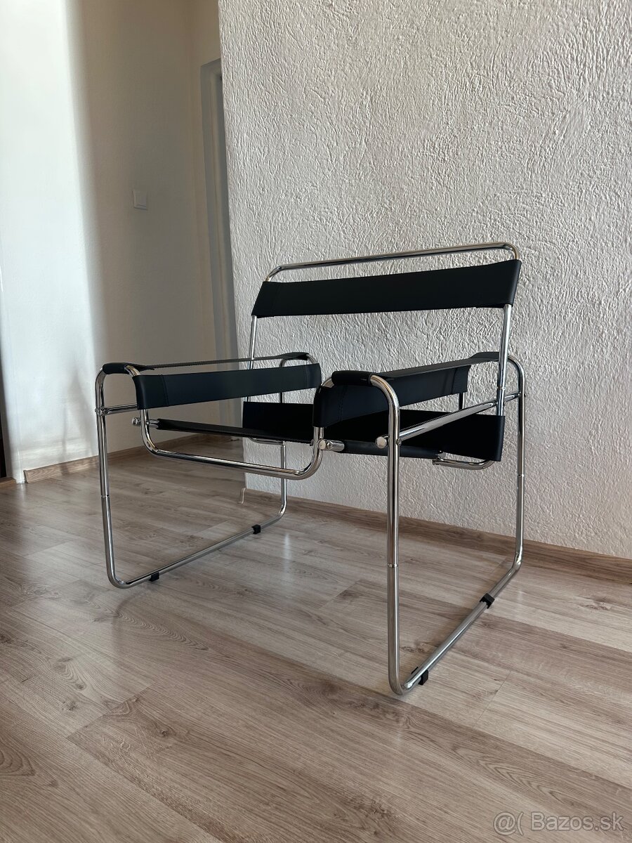 Wassily Chair – dizajnová, kožená koženkové stolička kreslo