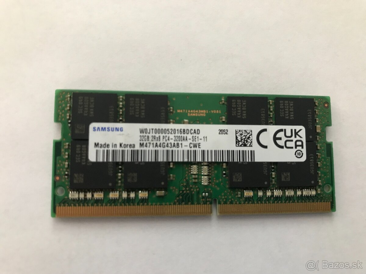 So-dimm ram SAMSUNG 32 GB DDR4-3200 mhz.
