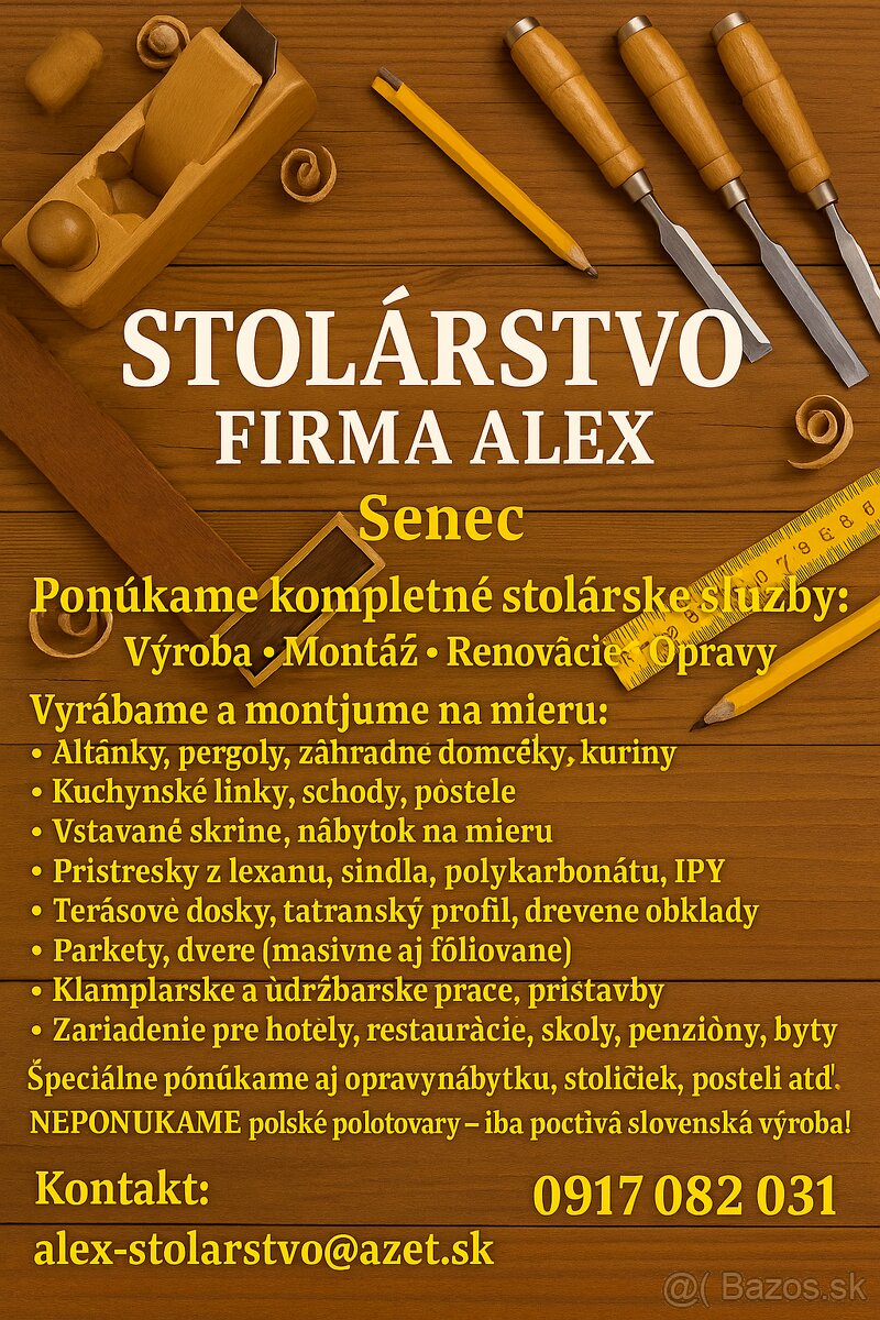 Ponúkam stolárske práce či údržbu