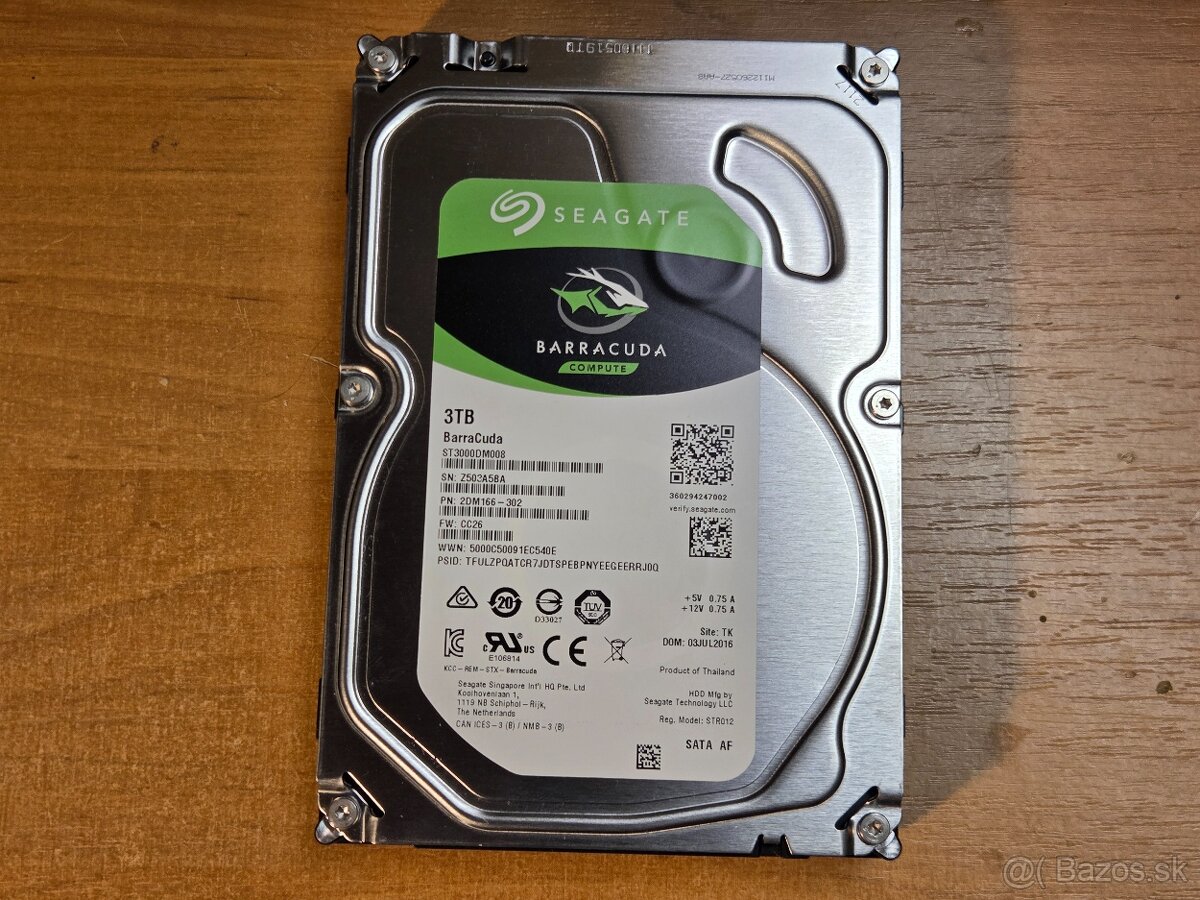Hard disk, HDD, Seagate BarraCuda 3TB