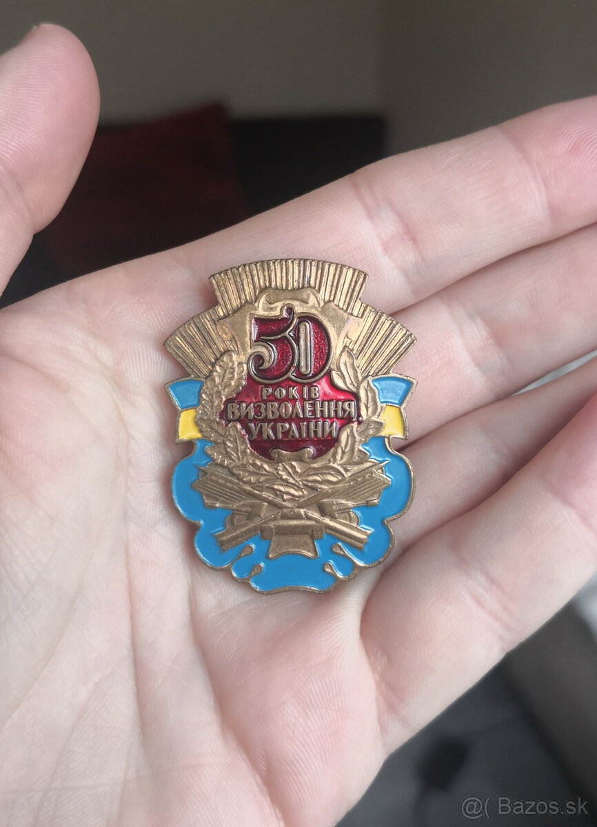 Odznak 50 rokov oslobodenia Ukrajiny originál