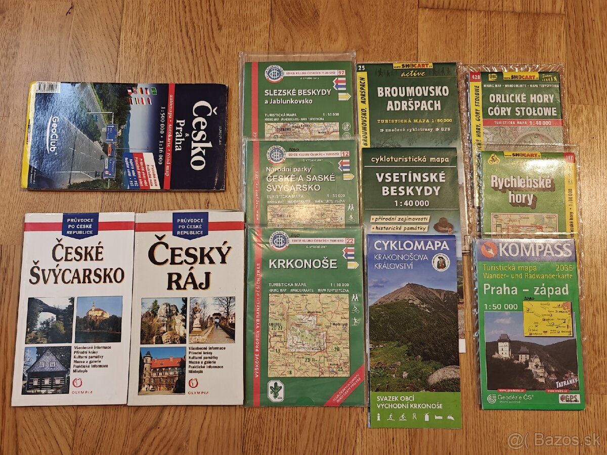 Turistické mapy /sprievodca Čiech