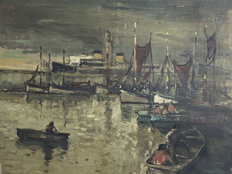 Rybári v prístave R. Hamlane