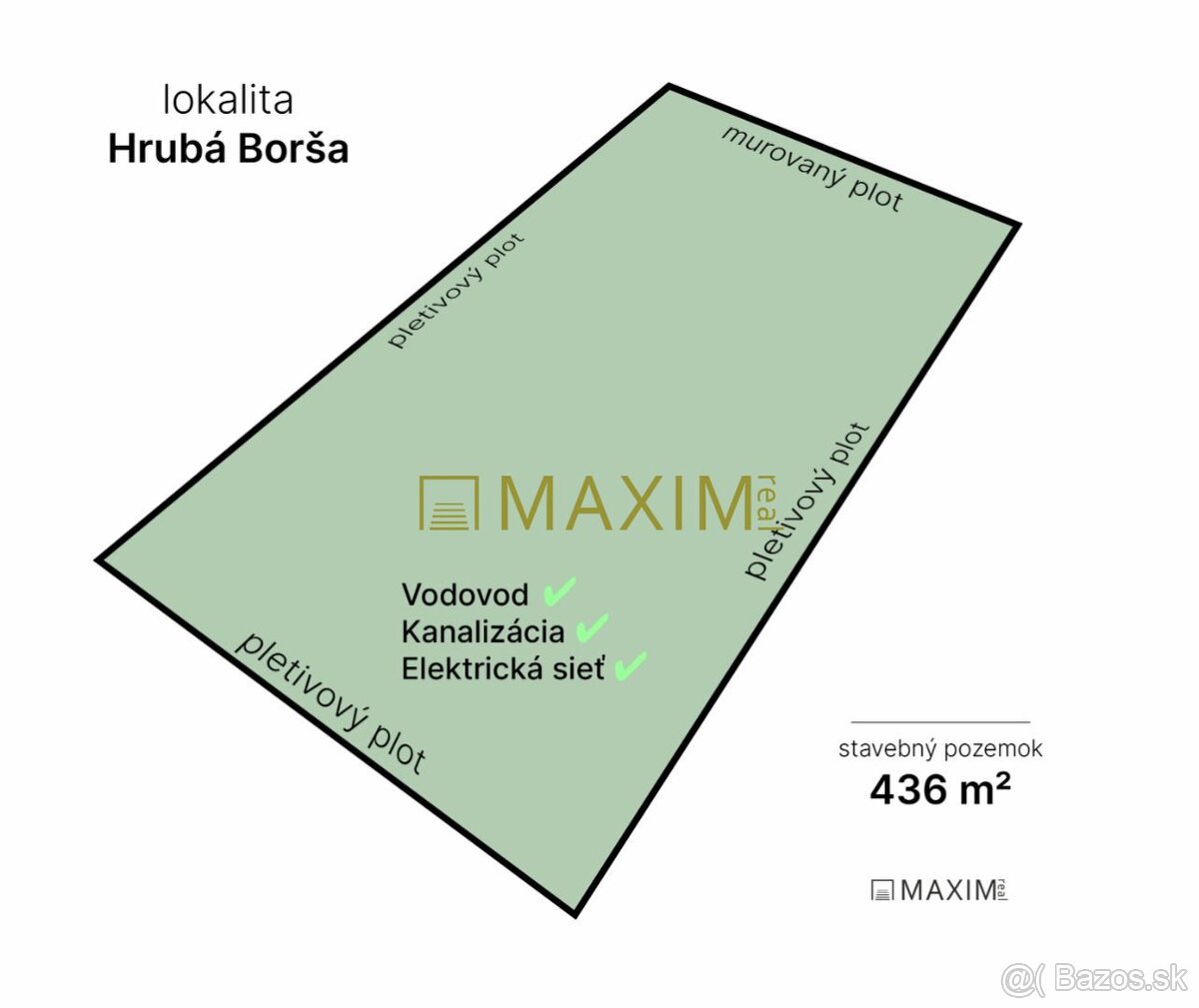 Na predaj stavebný pozemok, Hrubá Borša