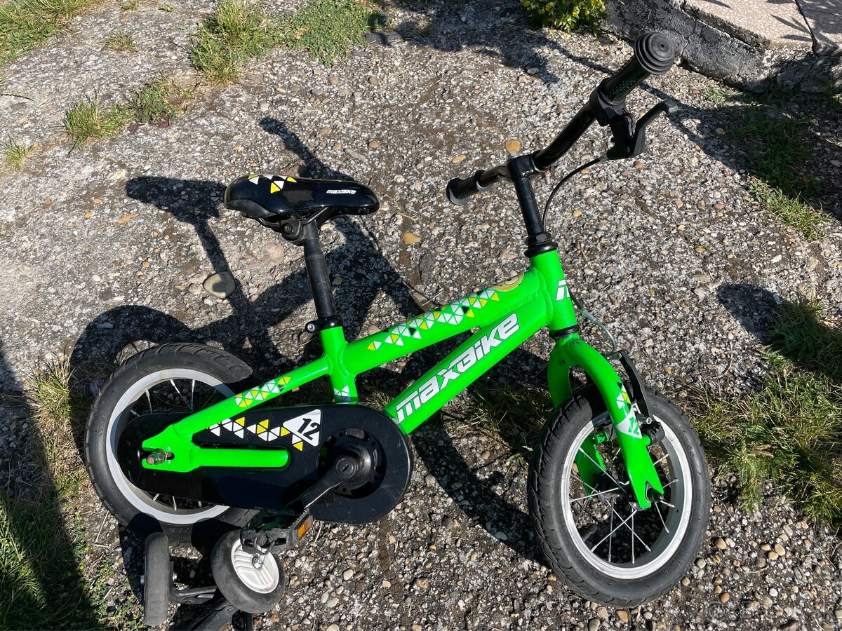 Detsky bicykel 12” Maxbike aj s pomocnými kolieskami