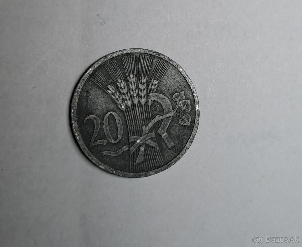20 halier 1944 Protektorátu