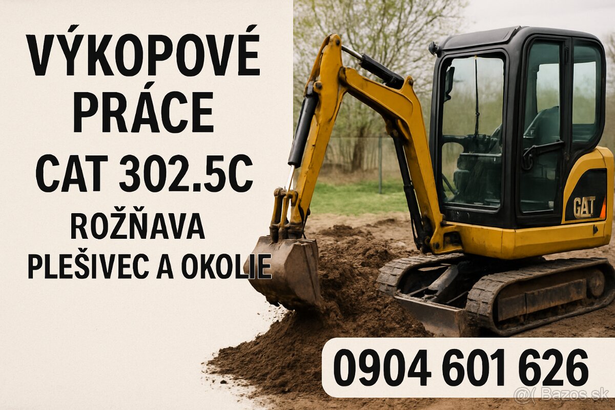 🔧 Výkopové práce minibagrom