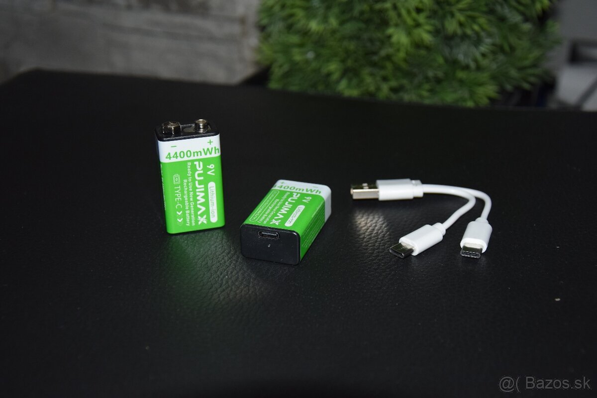 9V nabijacie baterie cez USB -C