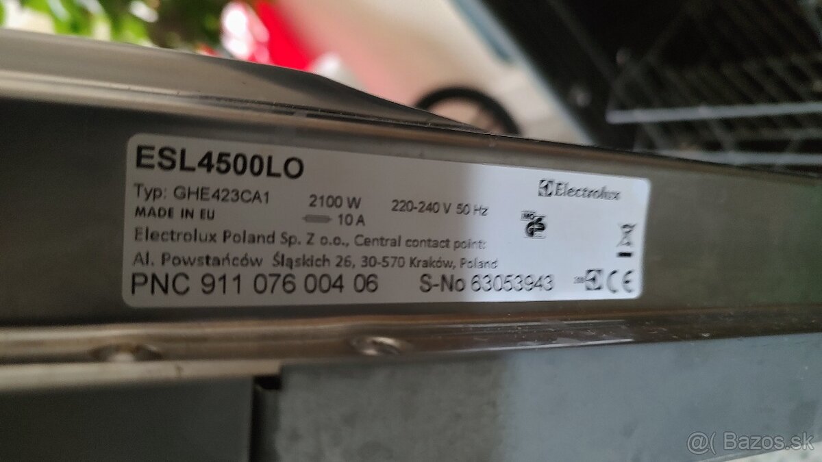 Umývačka riadu elektrolux