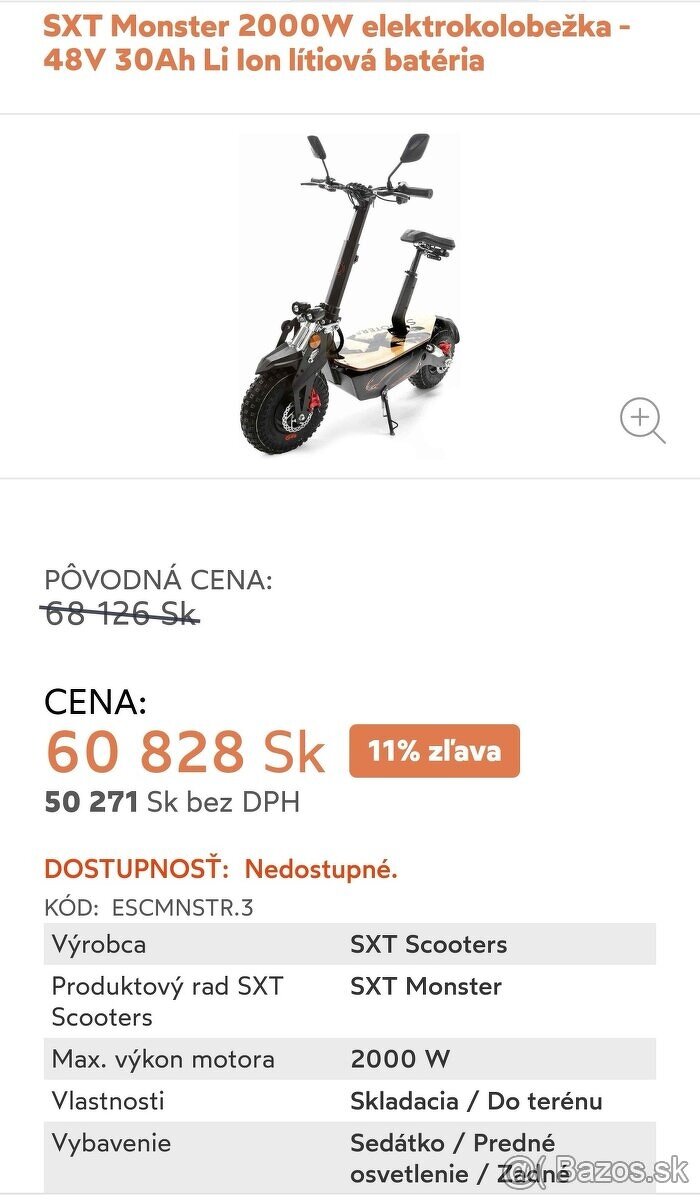 Elektricka kolobežka 2000w dojazd 35km