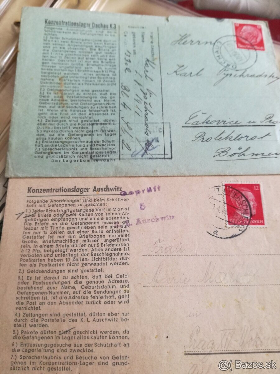 2x dopisy z koncenraku