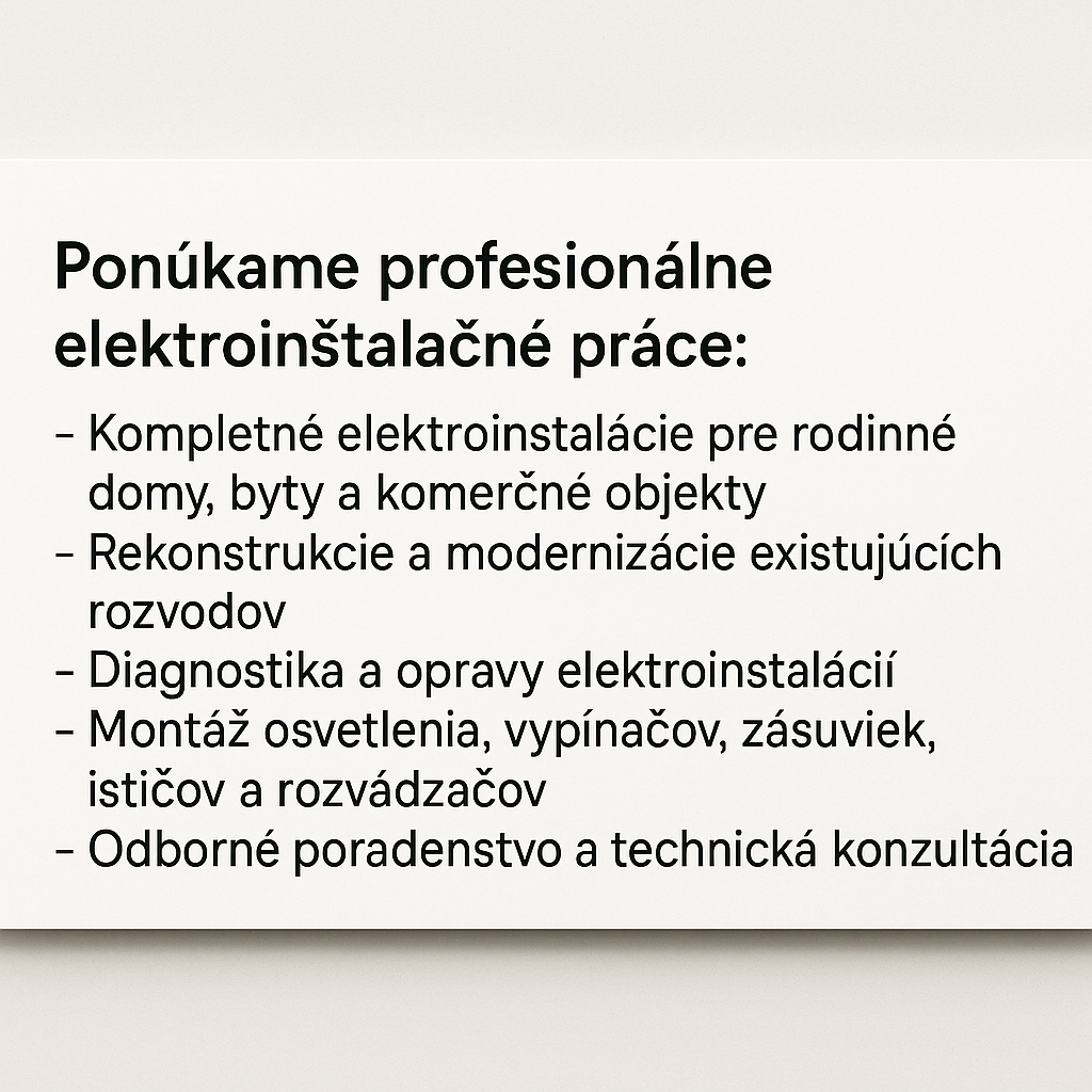 Elektrikarské práce