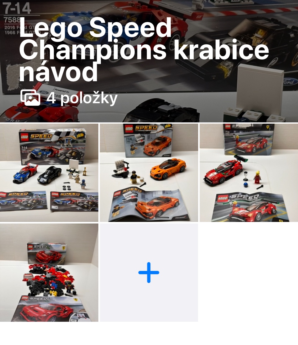 Lego Speed Champions krabicí a návodem